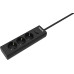 Philips сетевой фильтр 3 Розетки, кабель - 2M, черный